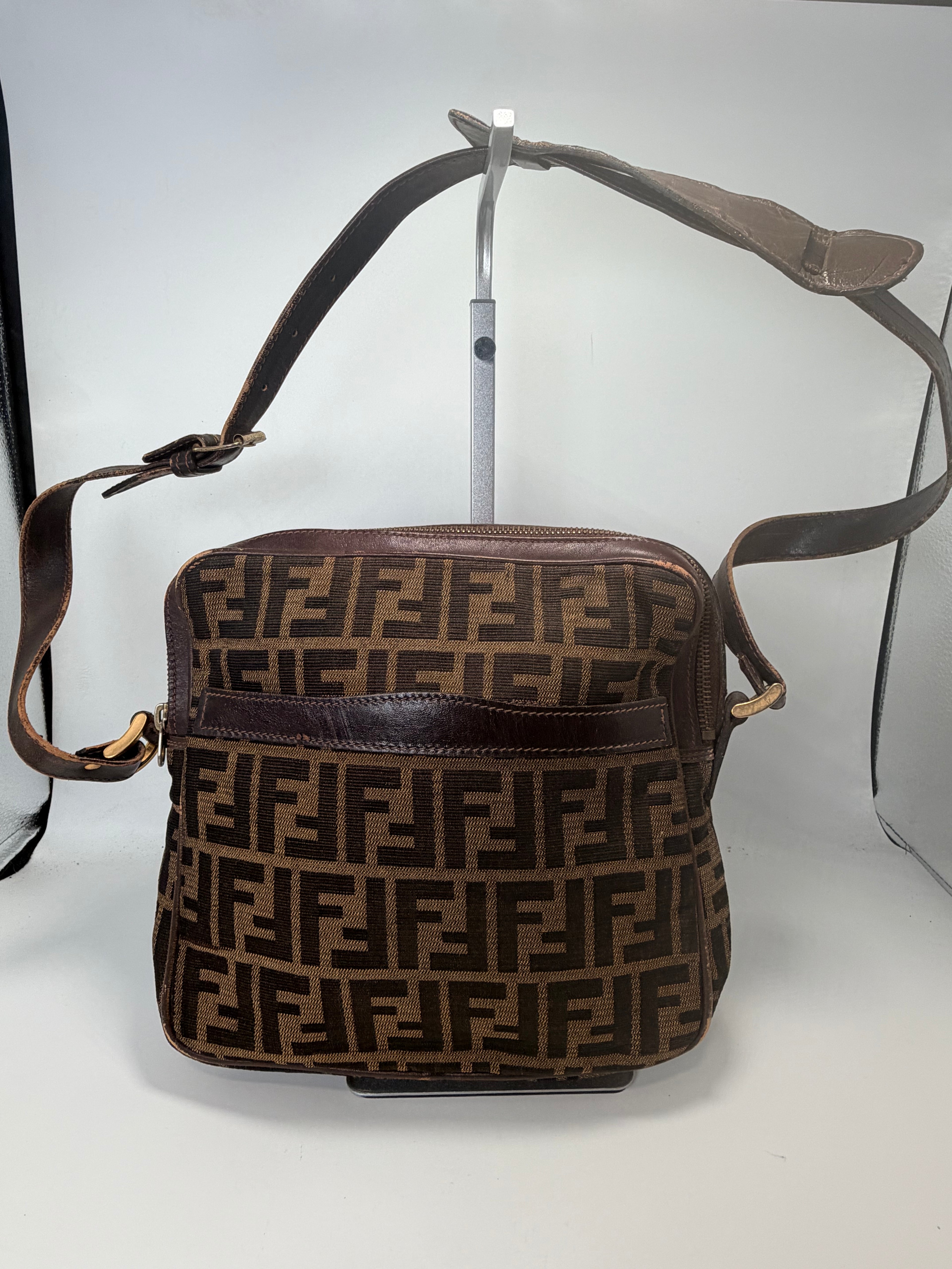 Fendi Zucca Canvas Crossbody Bag