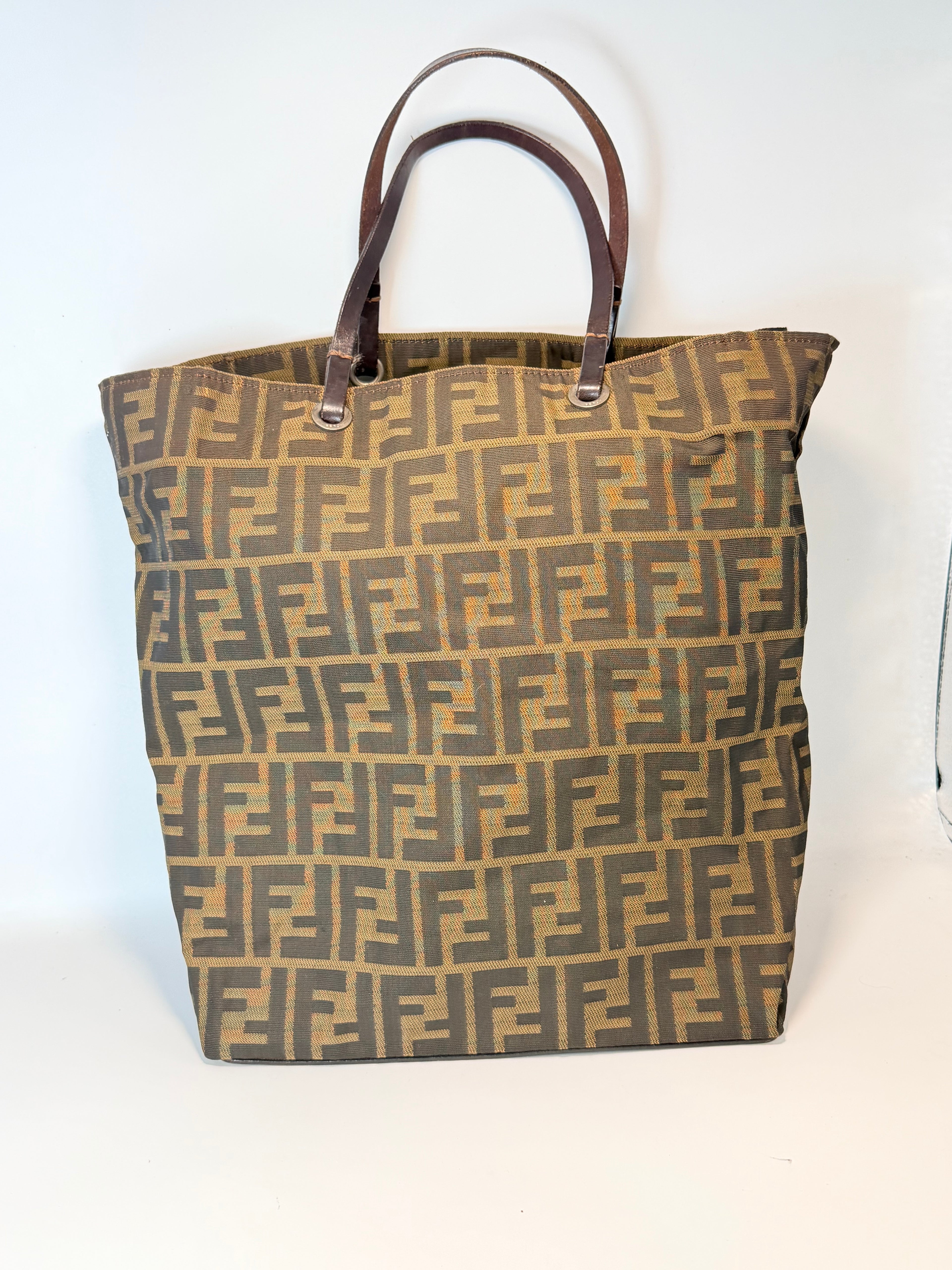 Vintage Fendi Zucca Canvas Tote