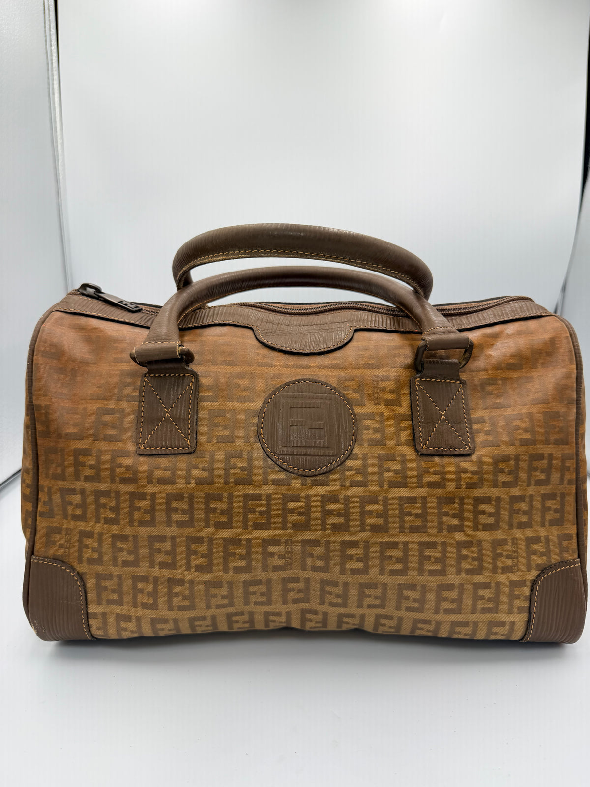 Fendi Zucca Monogram Boston Bag