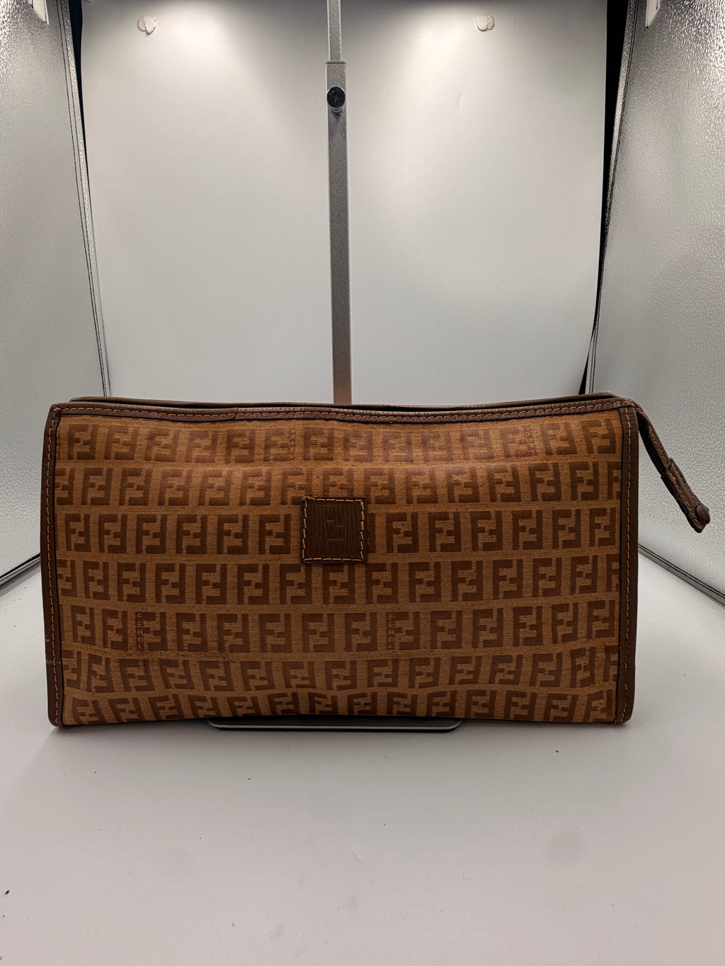 Fendi Zucca Zip Clutch