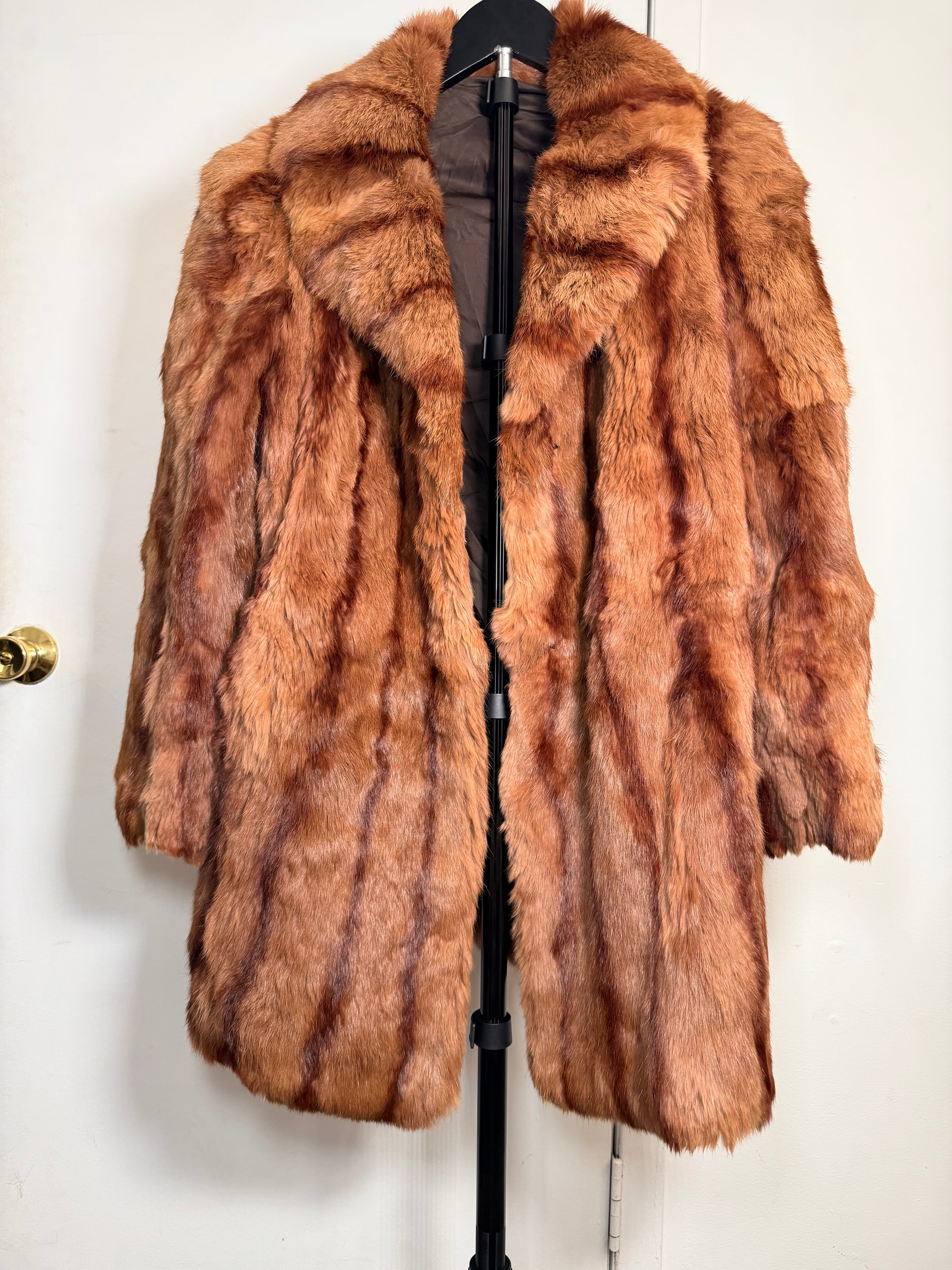 Vintage Mahogany Ranch Mink Fur Coat- Medium 044
