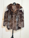 Vintage Silver Fox Fur Coat (Natural Brown) – Large / XL 011