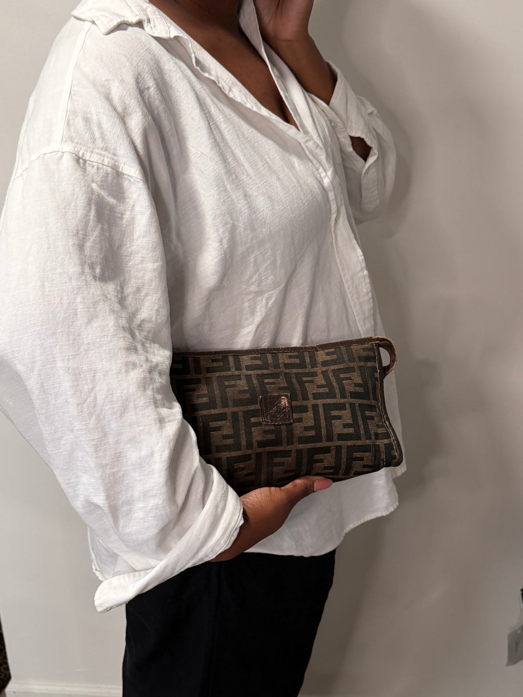 Fendi Zucca Canvas Cosmetic Pouch / Clutch