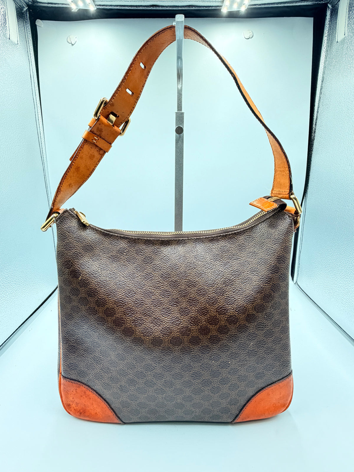 Celine Vintage Macadam Monogram Shoulder Bag