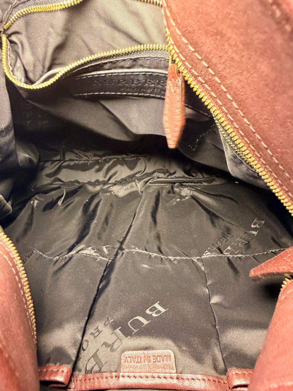 Burberry Prorsum Burgundy Ruched Leather Hobo Bag – Runway Era
