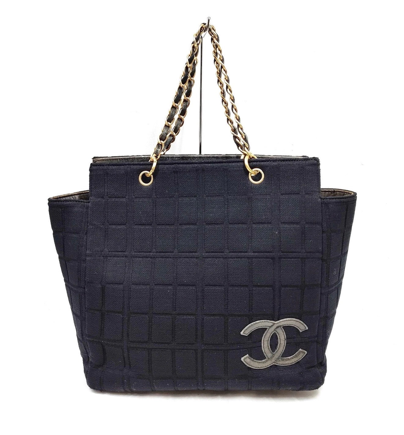 Chanel Black Chocolate Bar Chain Tote
