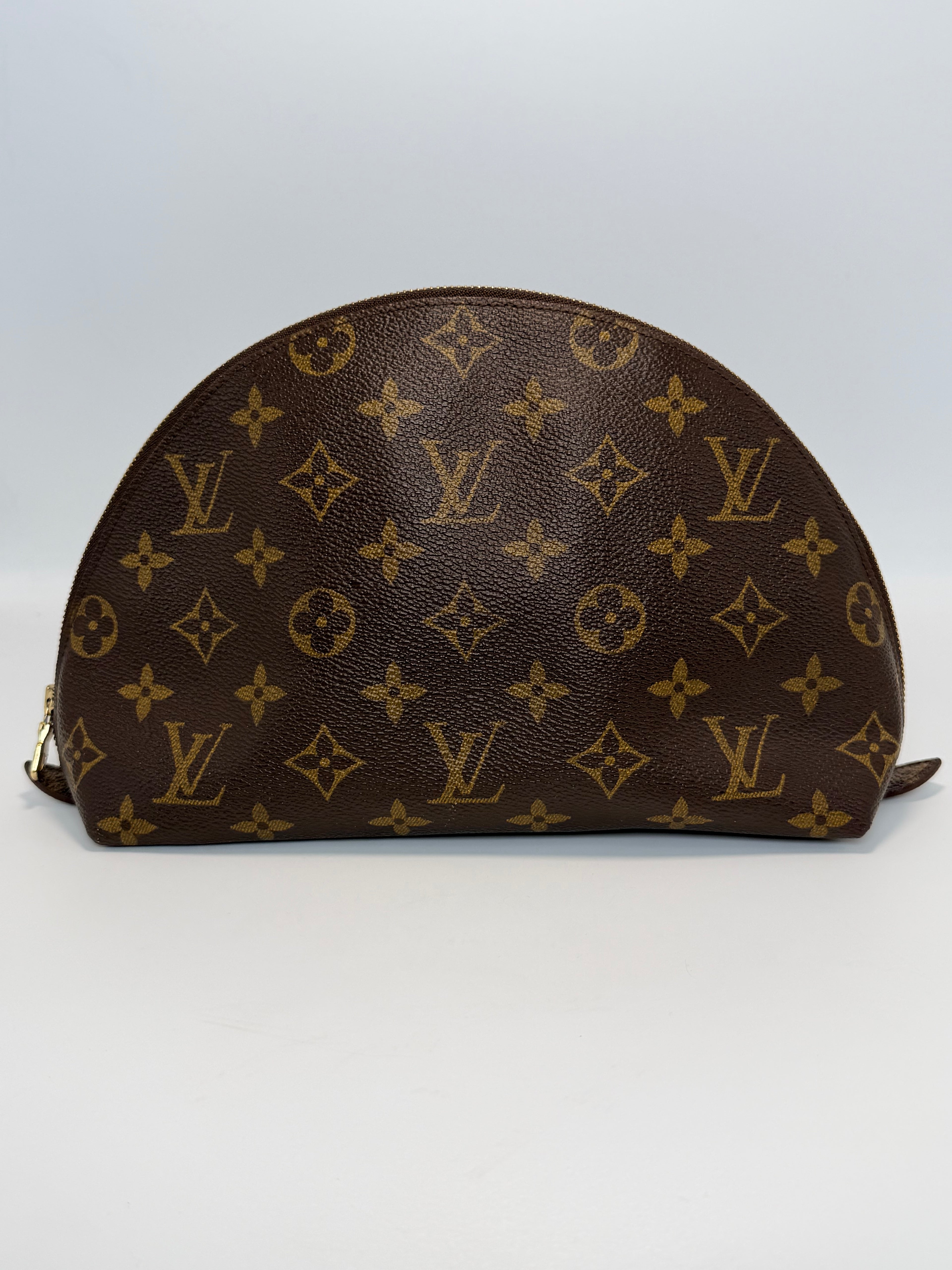 LOUIS VUITTON Monogram Trousse Demi Ronde Cosmetic Pouch