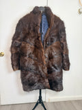 Vintage Dark Brown Nutria Fur Coat – Large 028