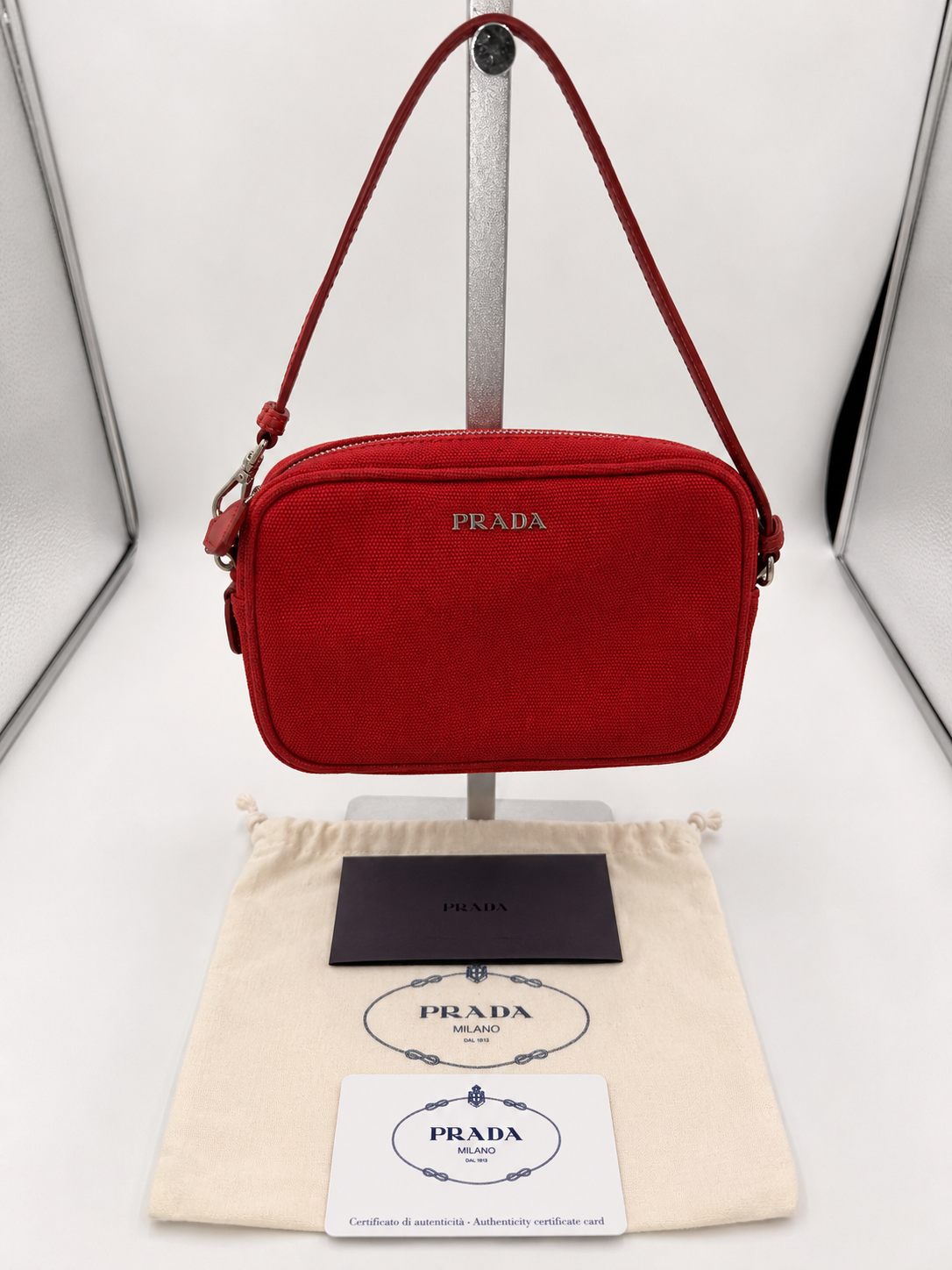 Prada Tessuto Canvas Mini Hand Bag – Rosso