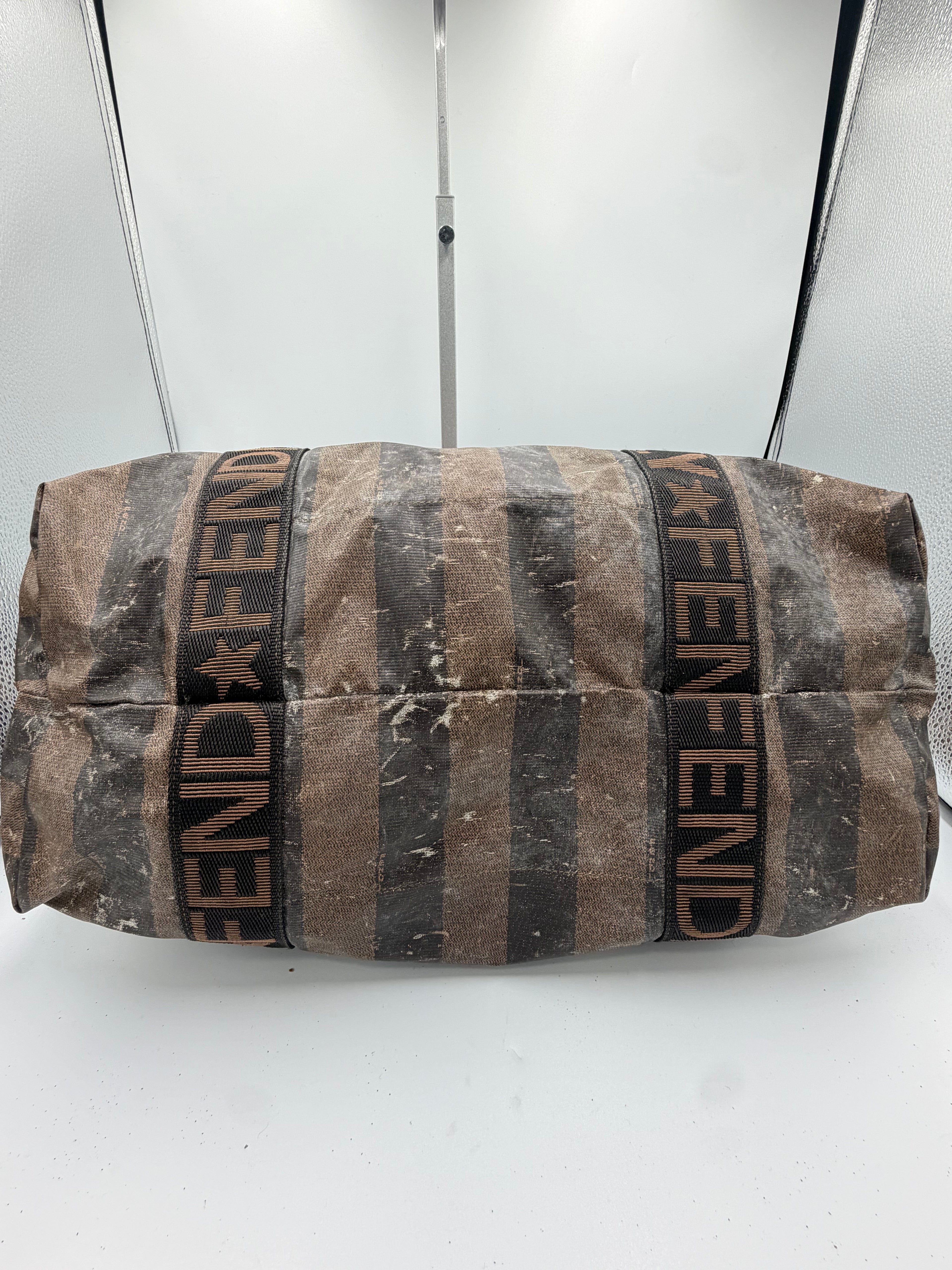 Fendi Roma 1925 Striped Large Duffle Bag