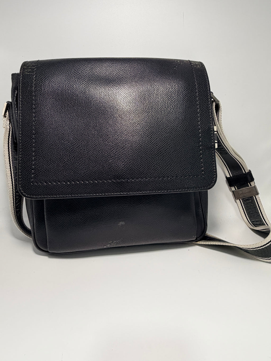 Salvatore Ferragamo Black Leather Crossbody Bag