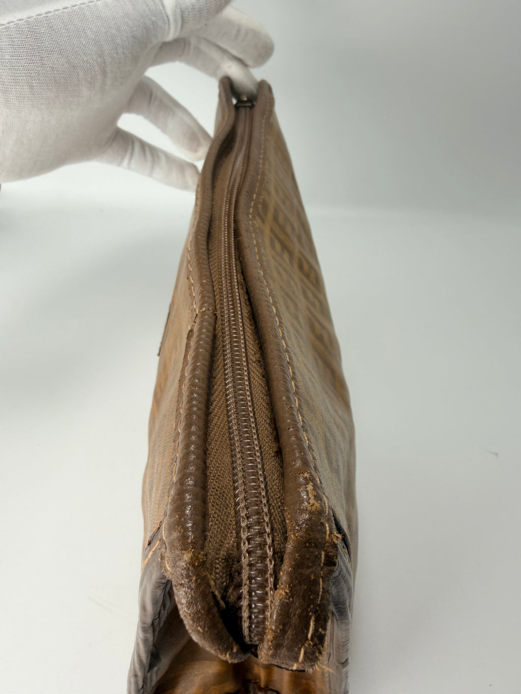Vintage Fendi Zucca Canvas Pouch / Clutch