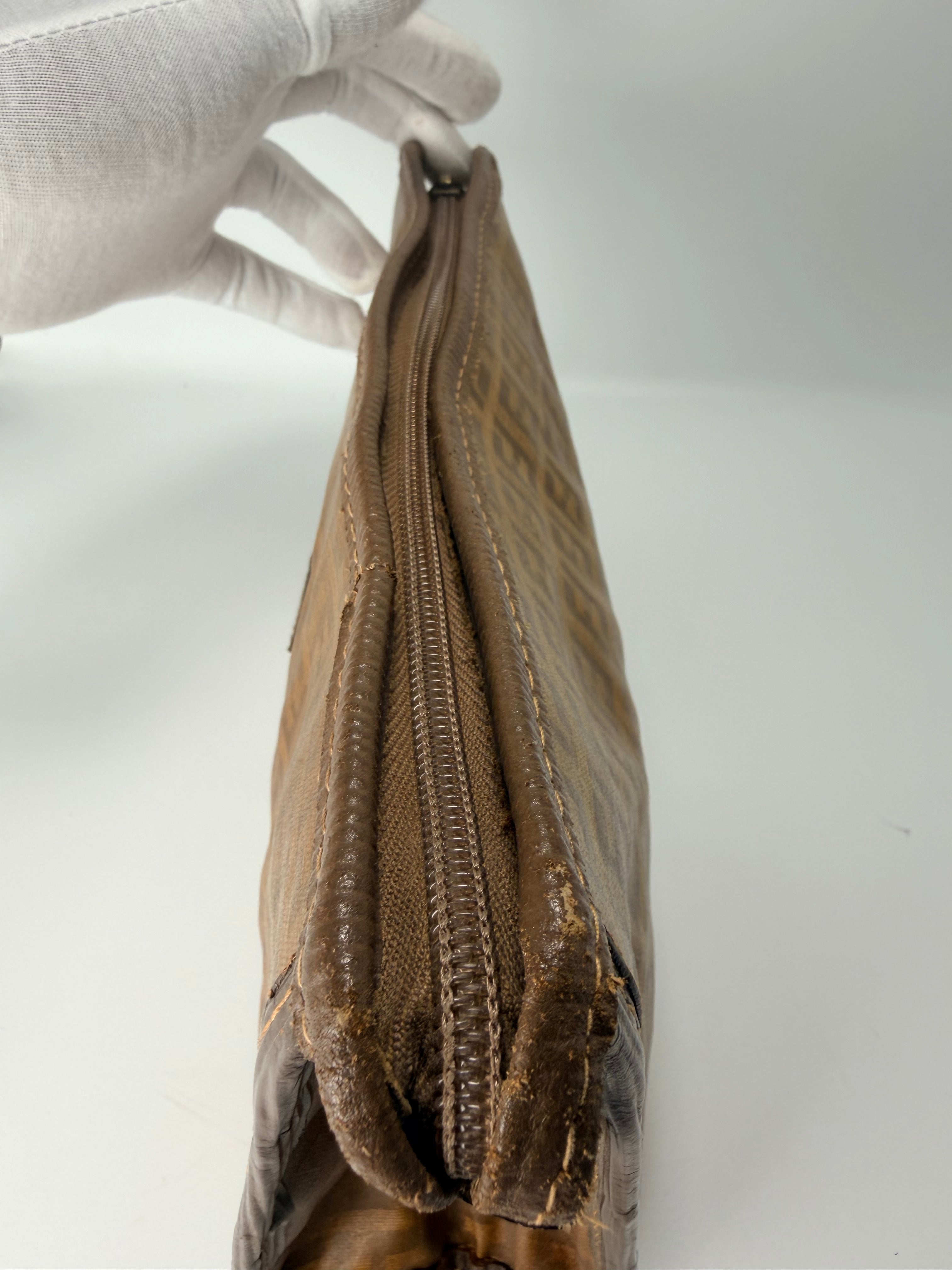 Vintage Fendi Zucca Canvas Pouch / Clutch