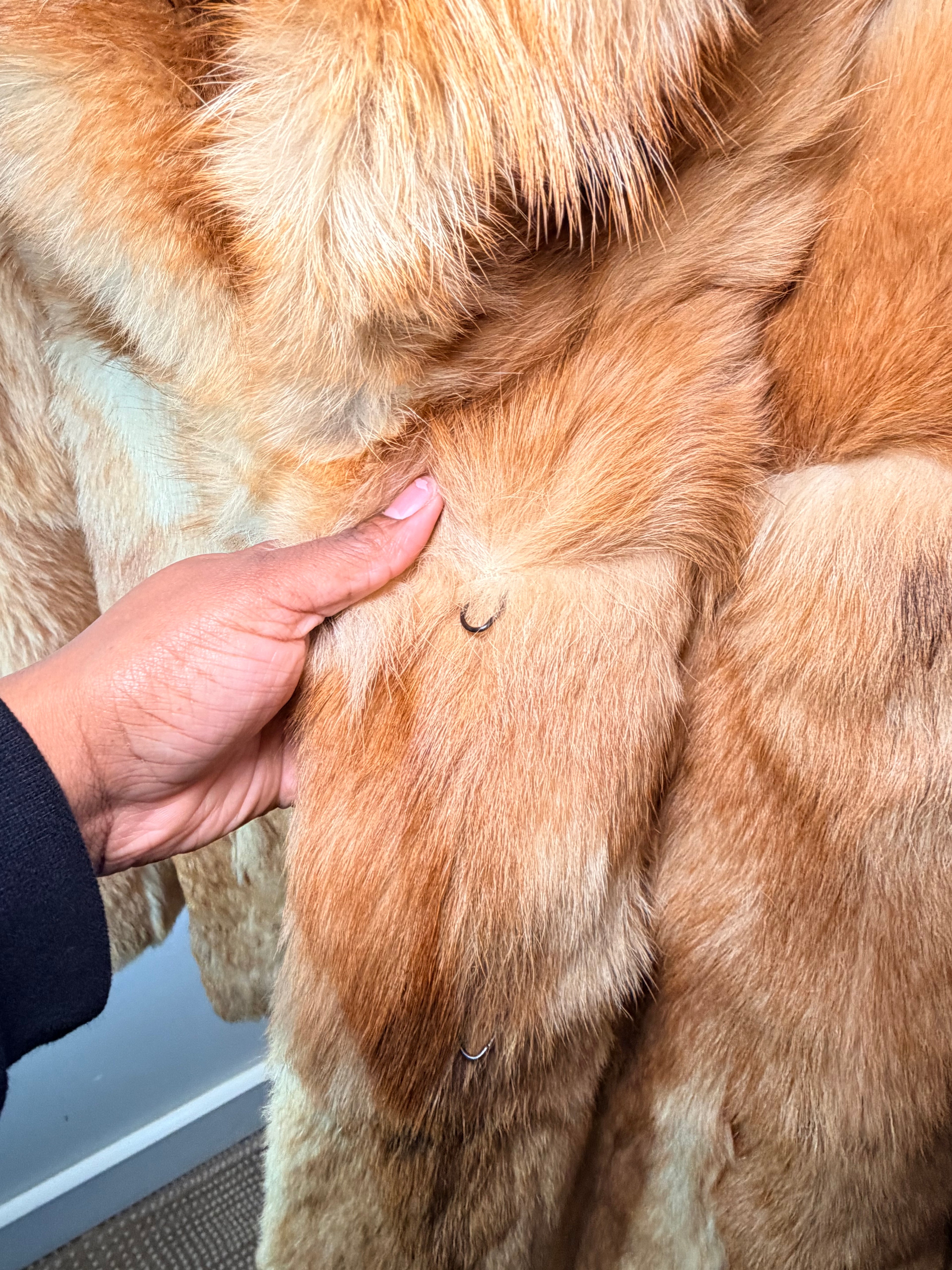 Vintage Fox Fur Coat – Crystal & Honey Tones (Medium)