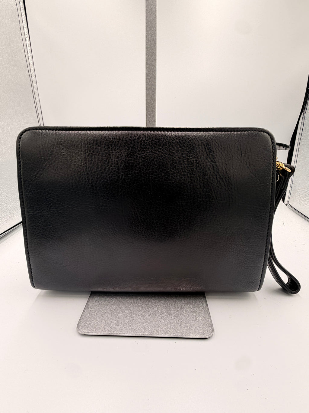Balenciaga Black Leather Clutch / Organizer Bag