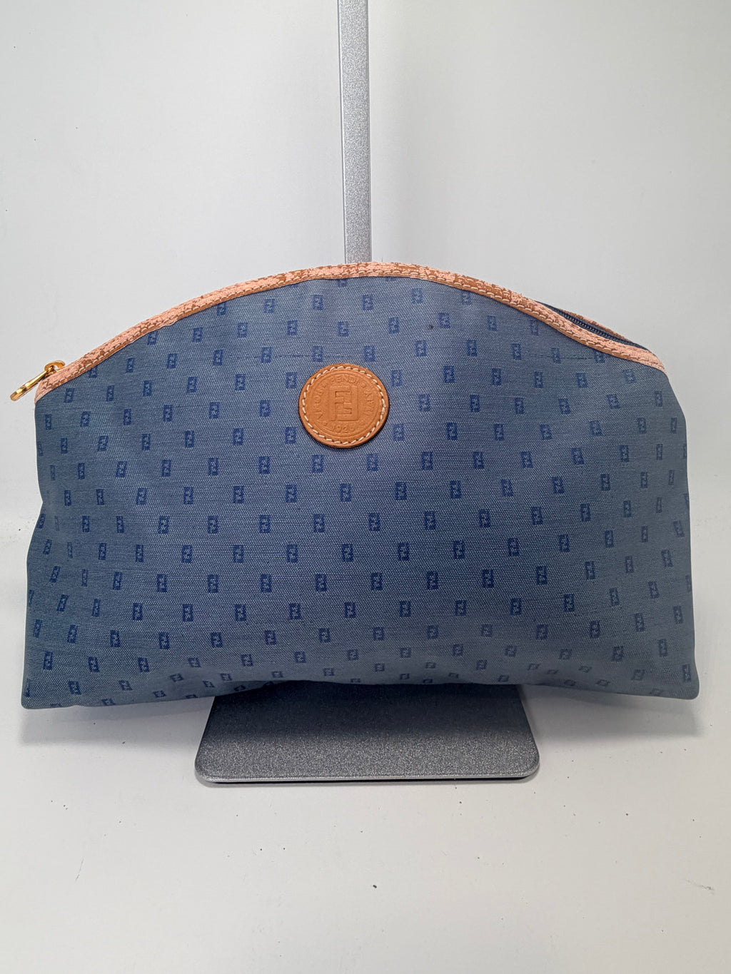 Fendi Blue FF Monogram Cosmetic Pouch