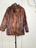 Vintage Real Rabbit Fur Coat – Rich Chestnut Brown (Medium)