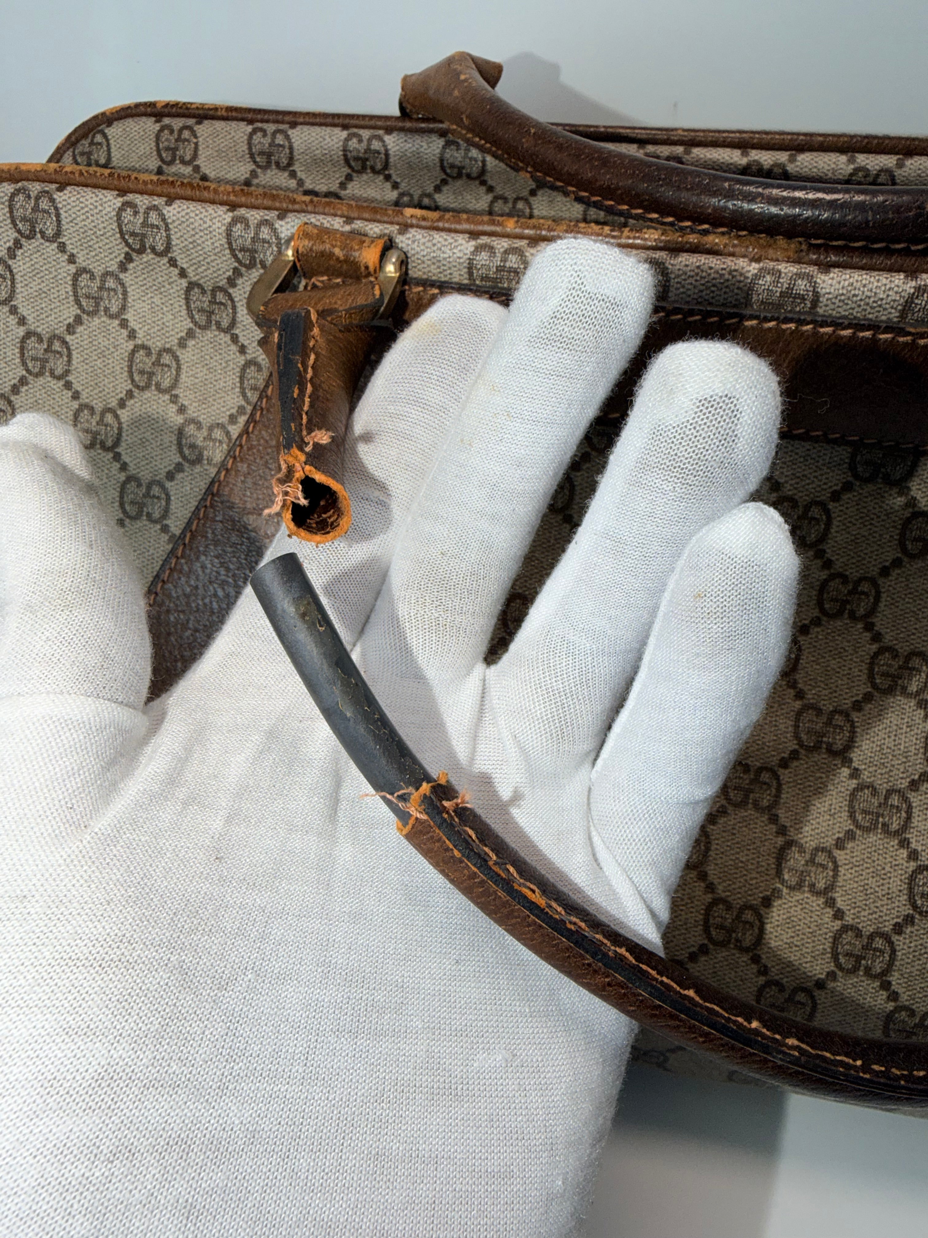 Gucci Vintage Travel Bag – Brown Leather & Monogram