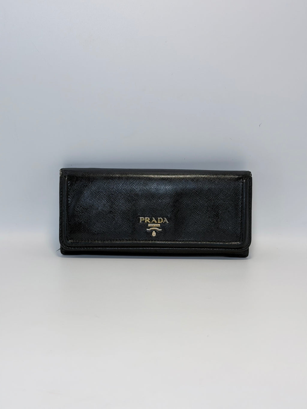Vintage Prada Wallet – Black Saffiano Leather