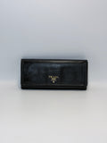 Vintage Prada Wallet – Black Saffiano Leather