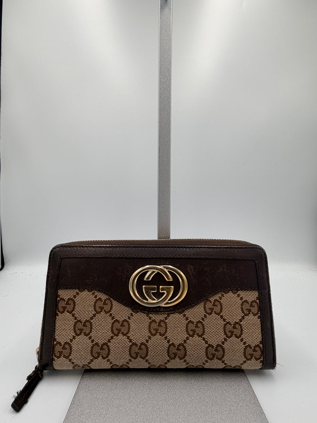Gucci GG Canvas Zip Around Continental Wallet