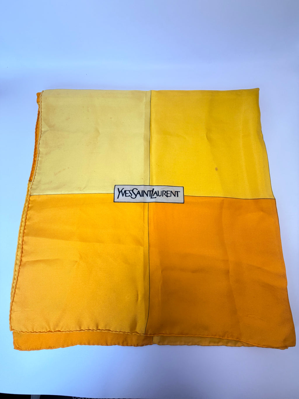 Yves Saint Laurent Silk Scarf – Yellow Colorblock