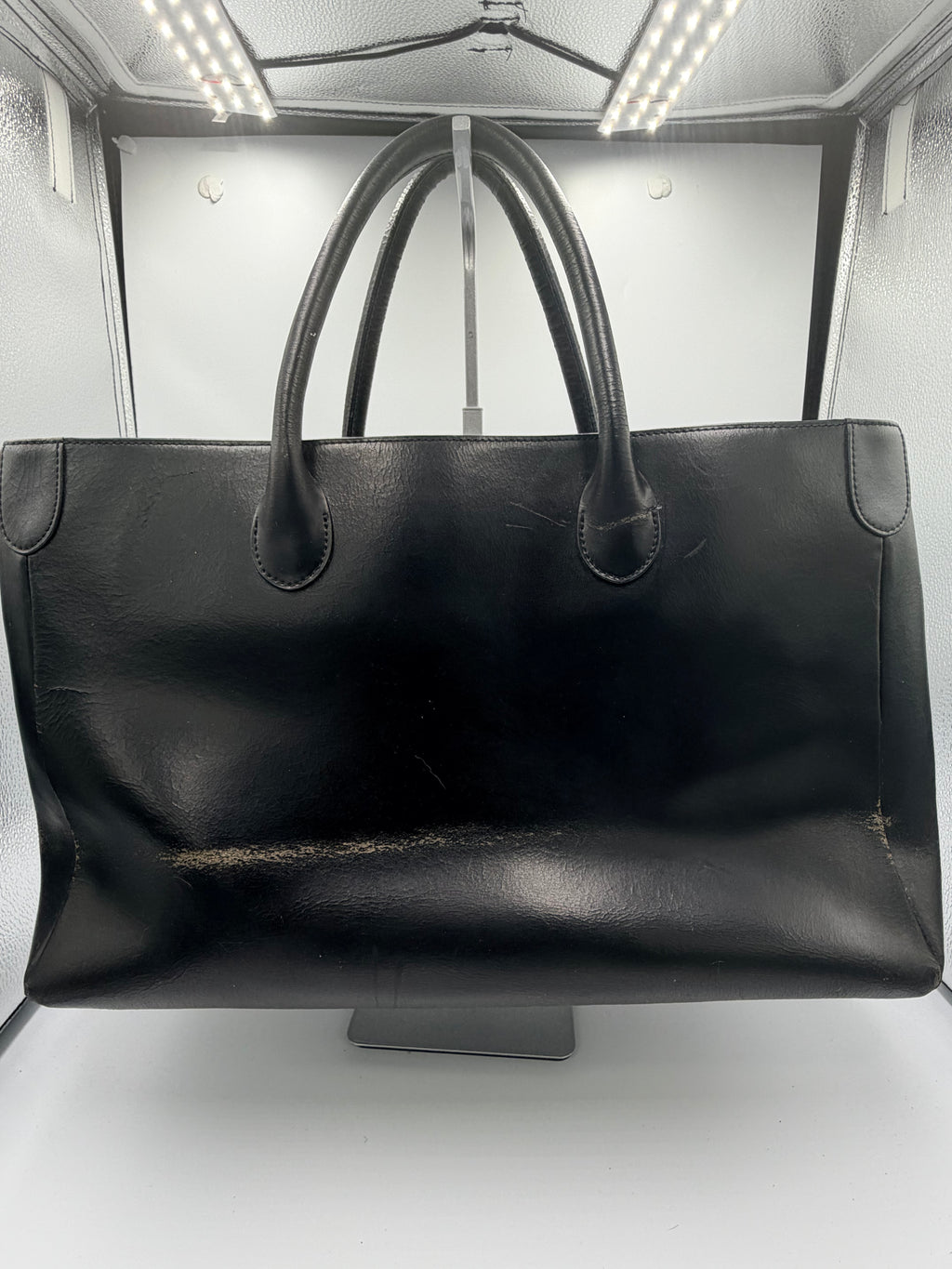 Balenciaga Black Leather Tote Bag