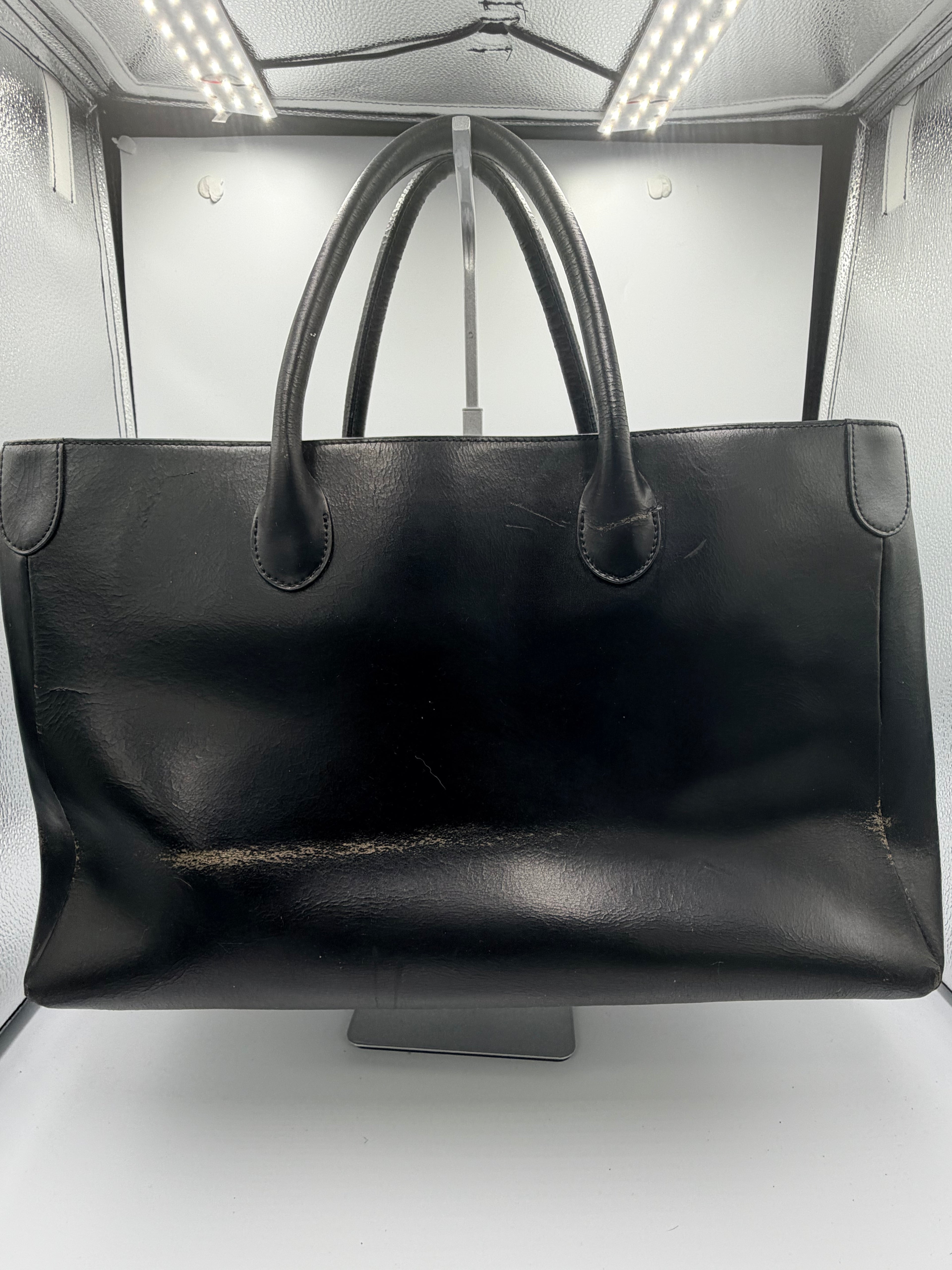 Balenciaga Black Leather Tote Bag