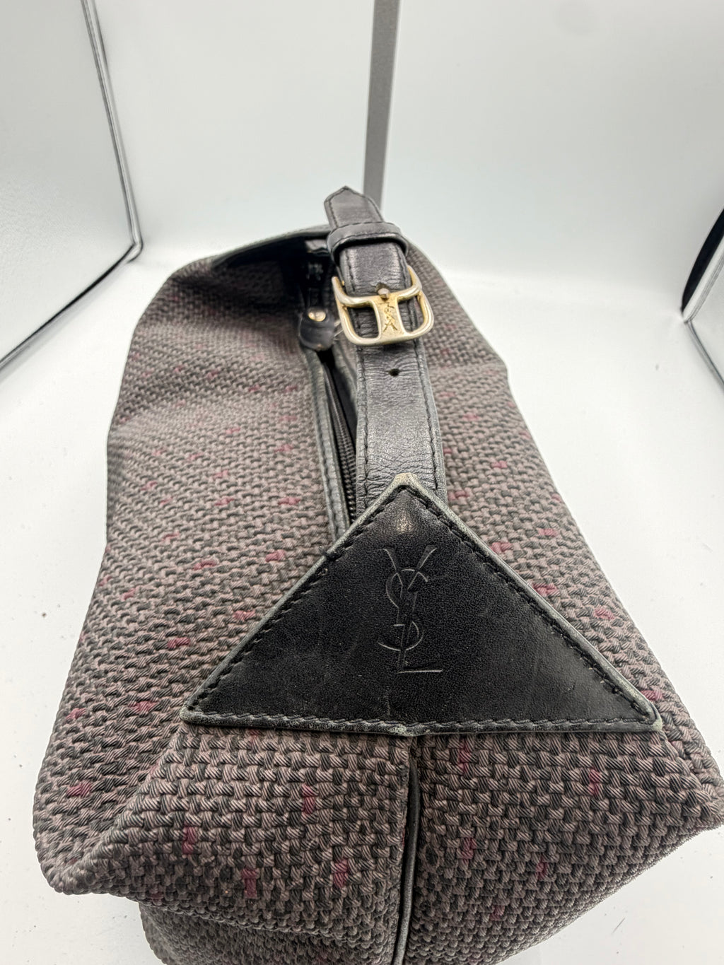 Vintage Yves Saint Laurent Woven Vanity Hand Bag