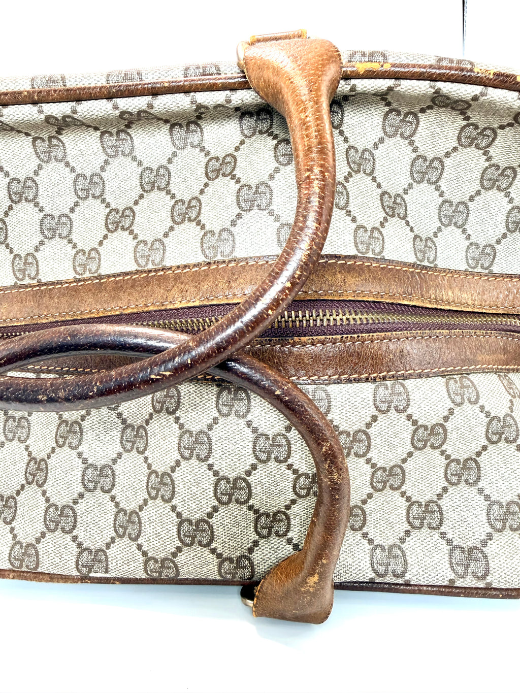 Gucci Vintage Travel Bag – Brown Leather & Monogram