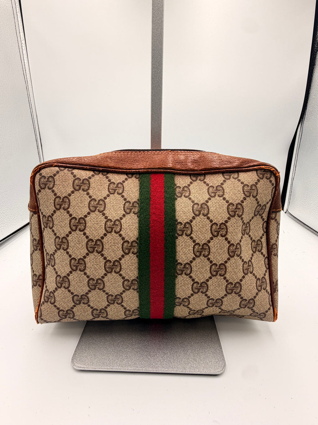 Gucci GG Supreme Web Stripe Cosmetic Bag