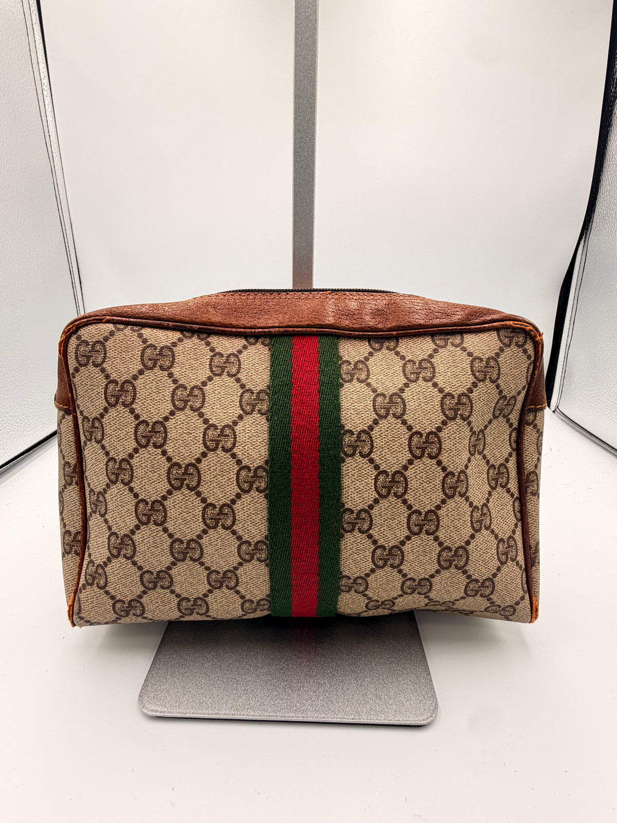 Gucci GG Supreme Web Stripe Cosmetic Bag