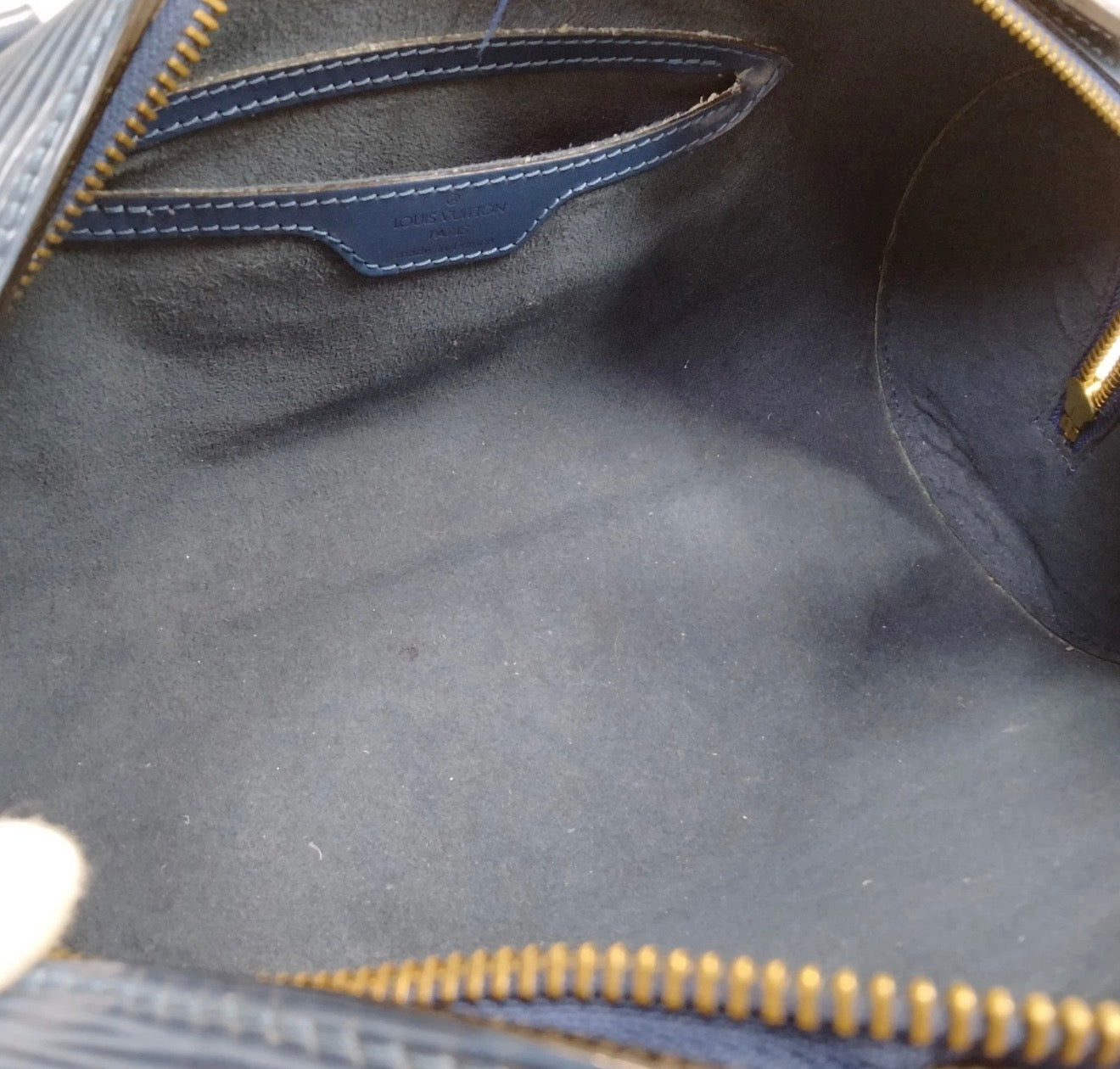 LOUIS VUITTON Epi Soufflot Hand Bag Blue