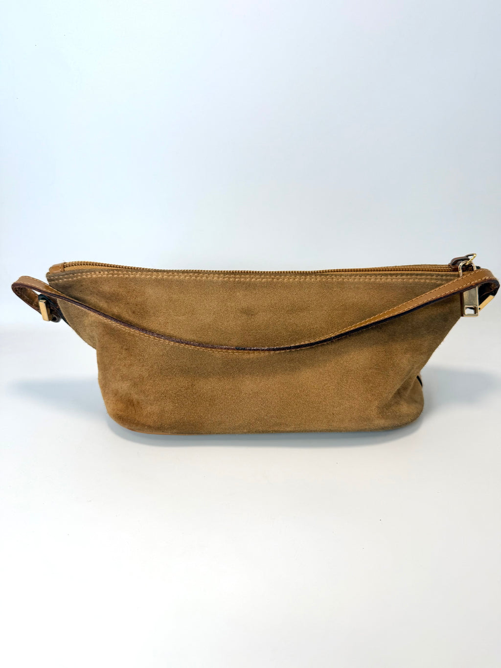 Vintage Gucci Suede Mini Shoulder Bag — Camel Brown