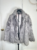 Vintage Silver Gray Rabbit Fur Coat – Medium 032