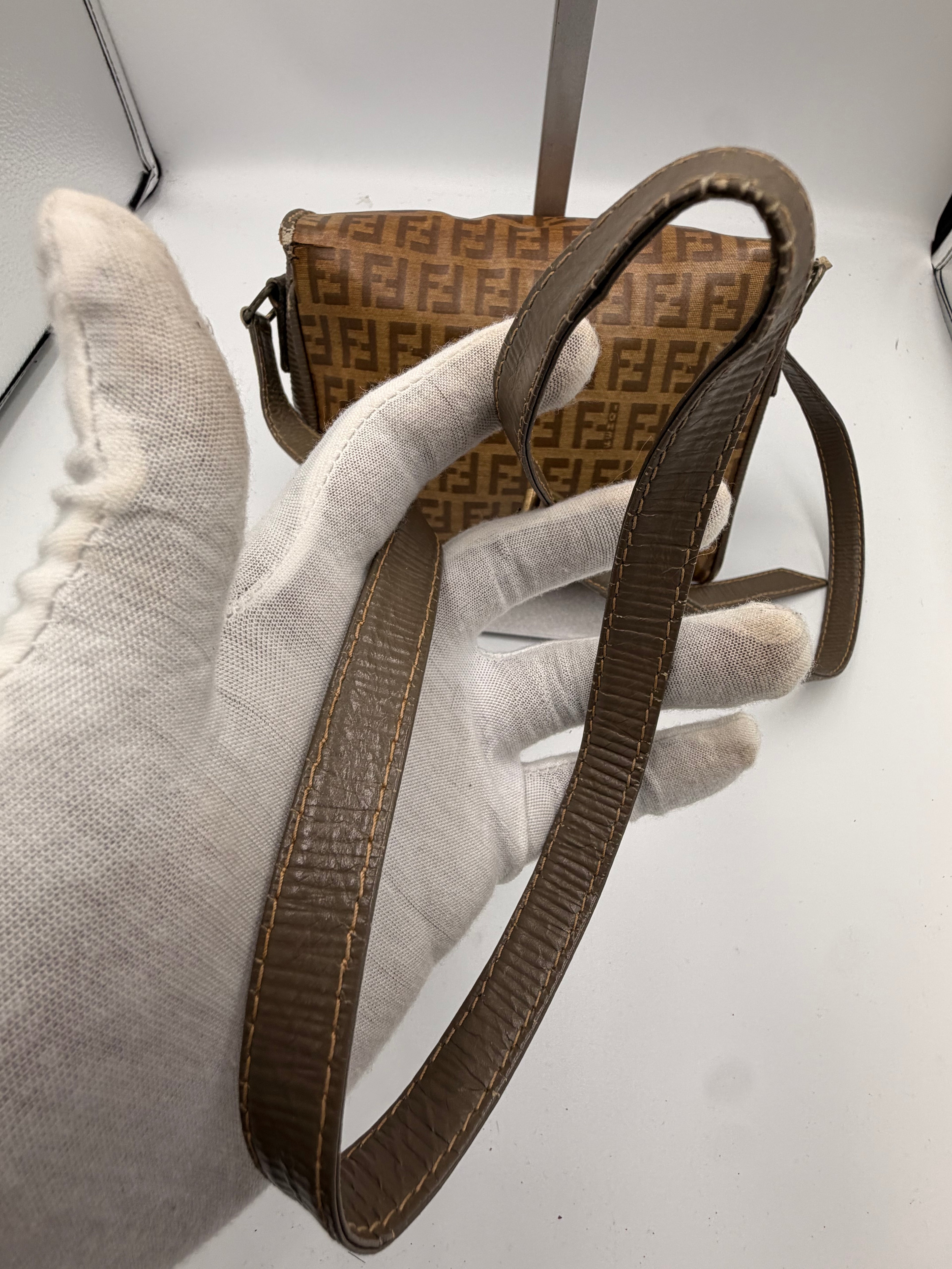 Fendi Zucca Flap Crossbody Bag