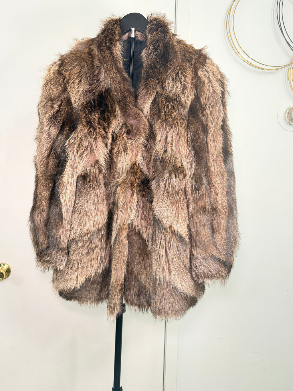 Vintage Raccoon Fur Coat – Natural Brown Tones (Medium / Large)