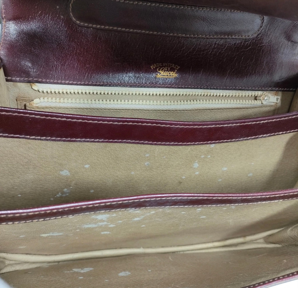 GUCCI Vintage Burgundy Suede & Leather Saddle Crossbody