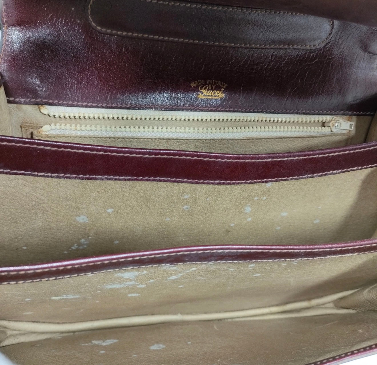 GUCCI Vintage Burgundy Suede & Leather Saddle Crossbody