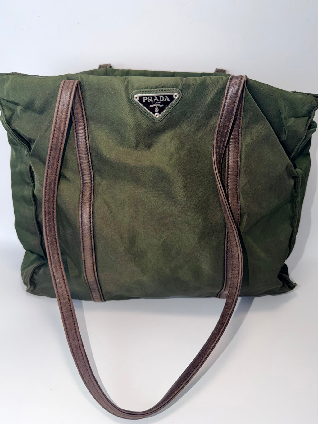 Prada Tessuto Nylon Tote – Olive Green