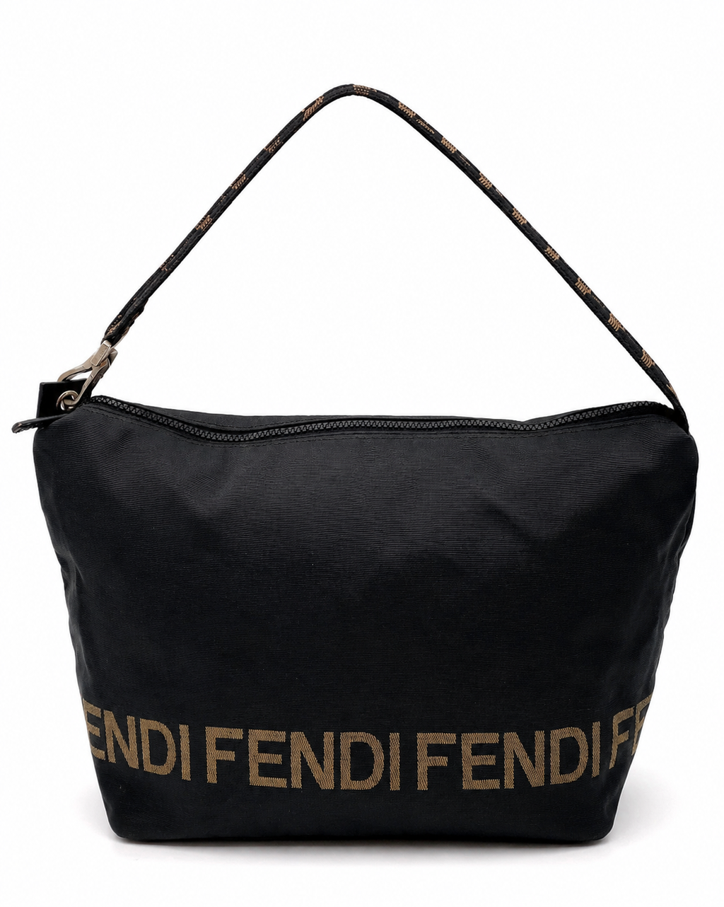 Fendi Black Nylon Logo Shoulder Bag
