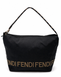 Fendi Black Nylon Logo Shoulder Bag