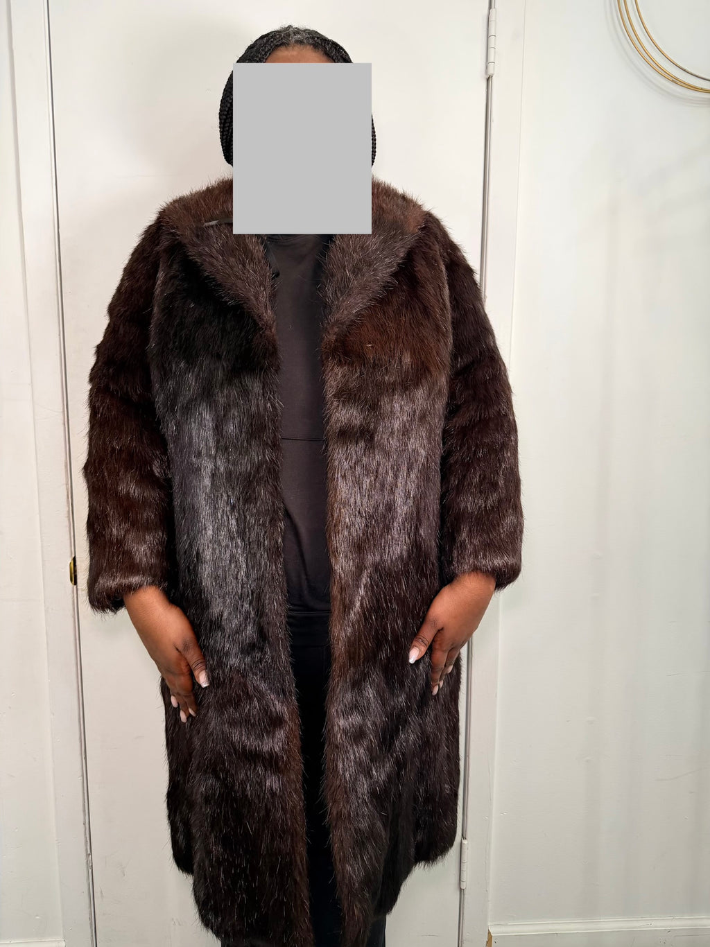 Vintage Beaver Fur Coat – Rich Chocolate Brown (XL)