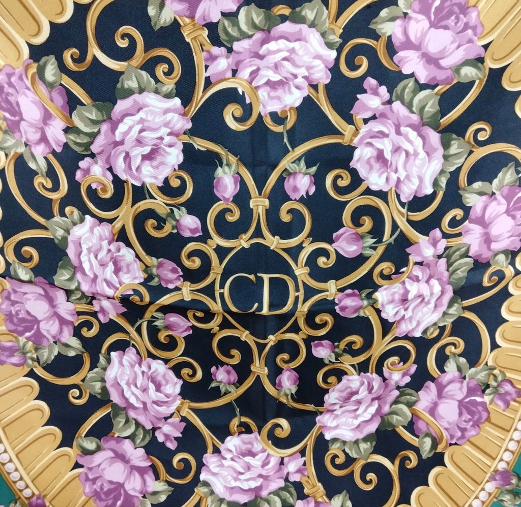 Christian Dior Floral Silk Scarf