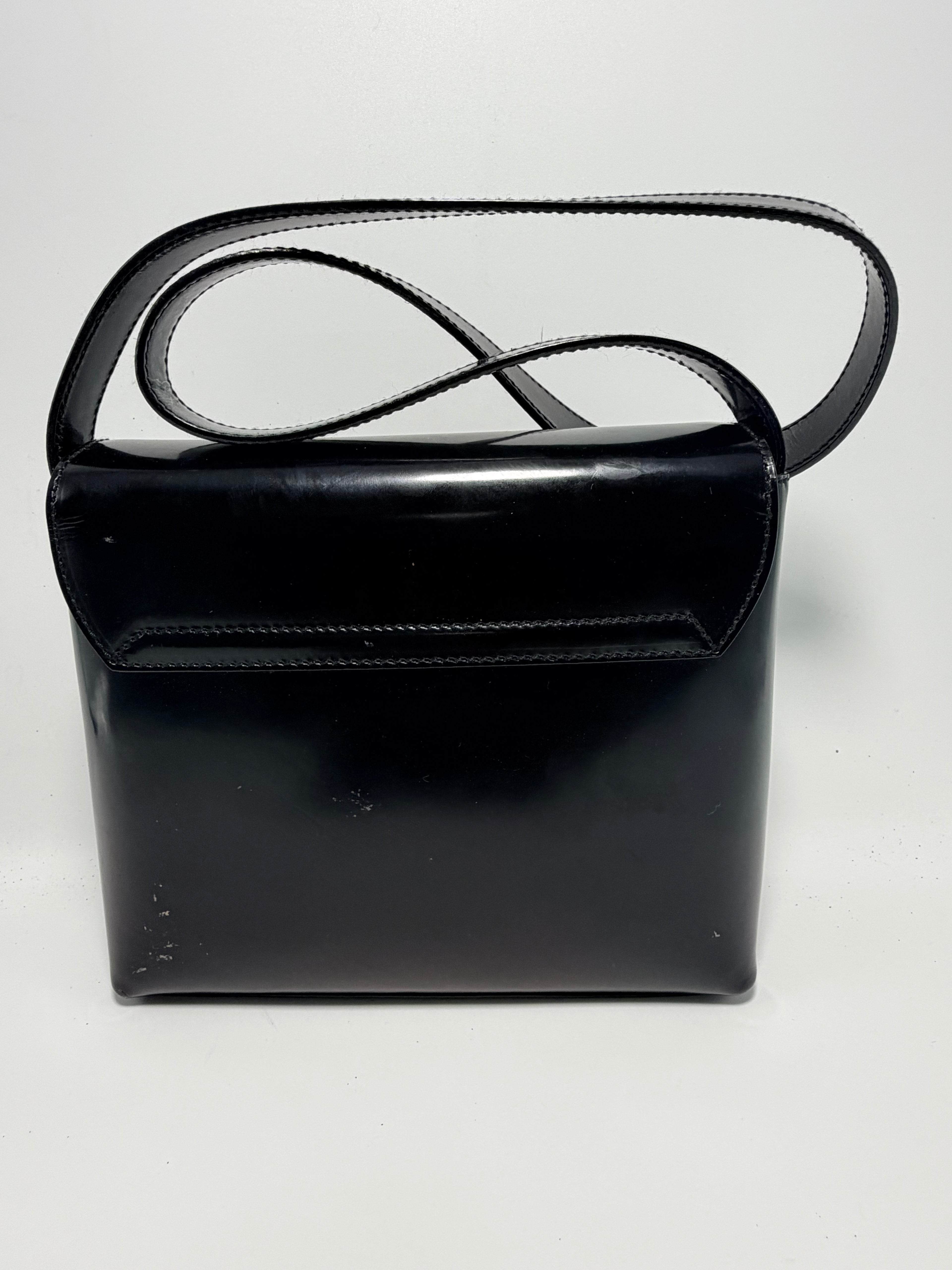 GUCCI Black Patent Leather Shoulder Bag