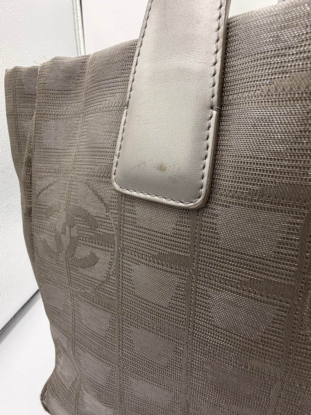 Chanel Silver Travel Line CC Tote Bag