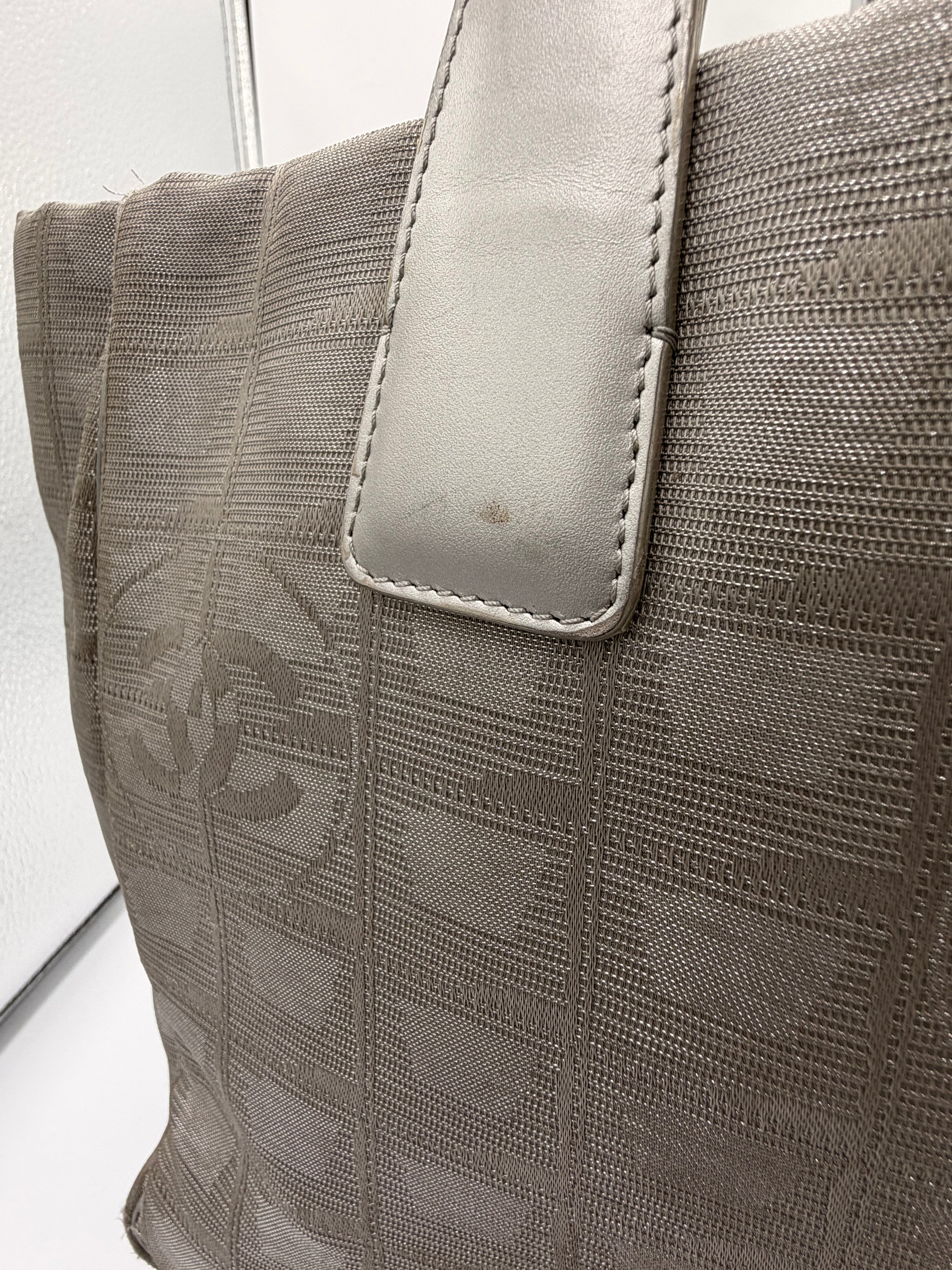 Chanel Silver Travel Line CC Tote Bag