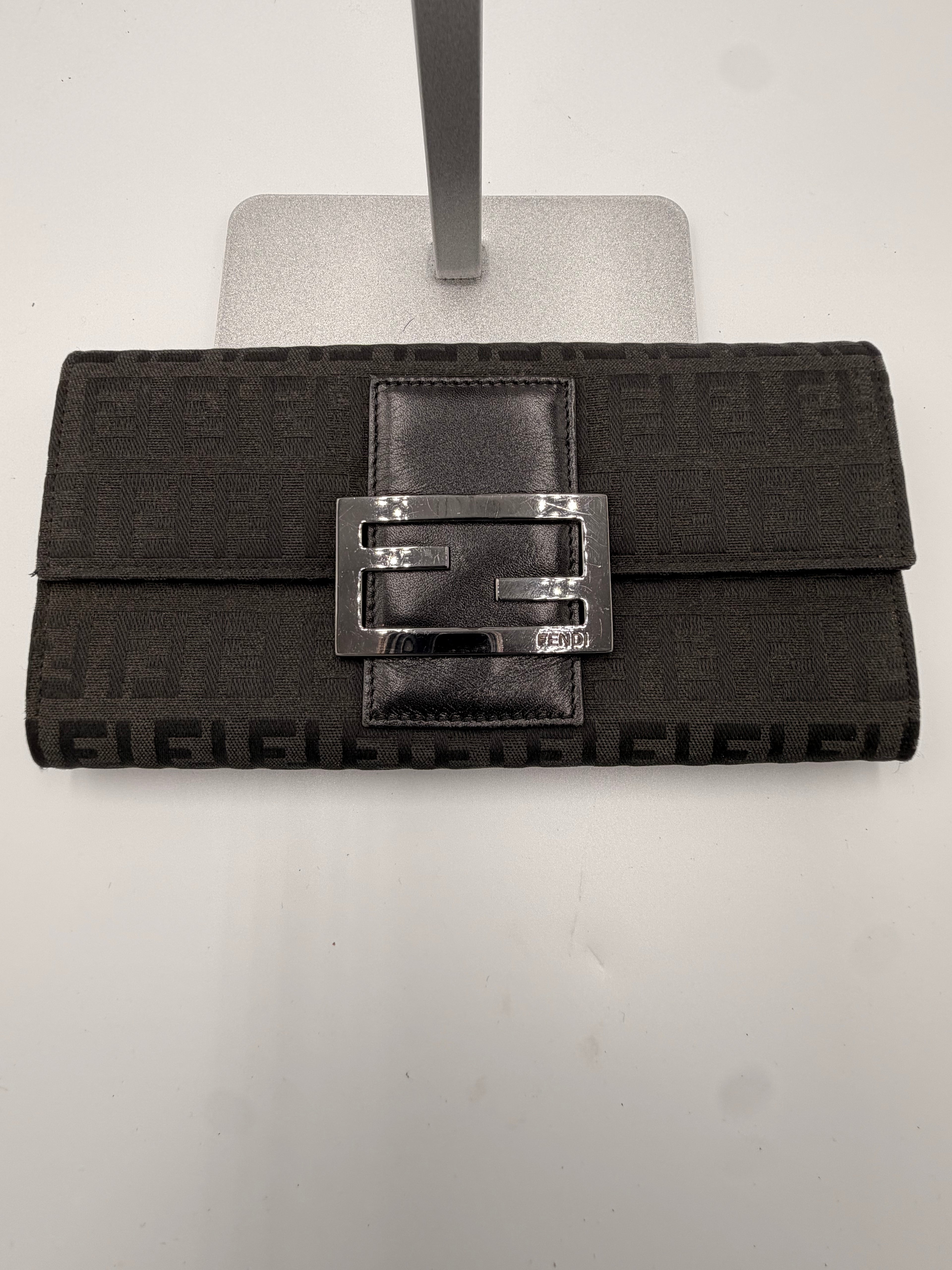 Fendi Zucca Forever Canvas Continental Wallet – Black
