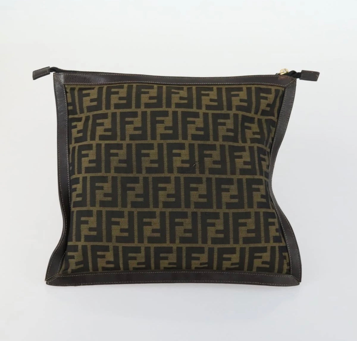 Fendi Zucca Monogram Canvas Clutch / Pouch Bag
