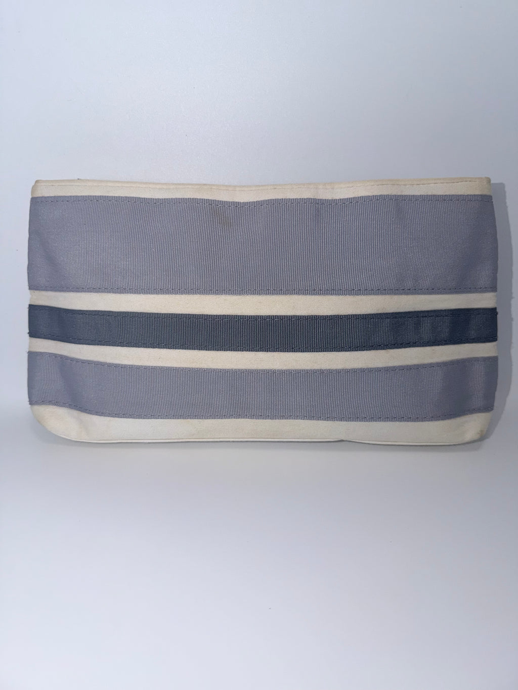 Yves Saint Laurent (YSL) Canvas Stripe Cosmetic / Travel Pouch